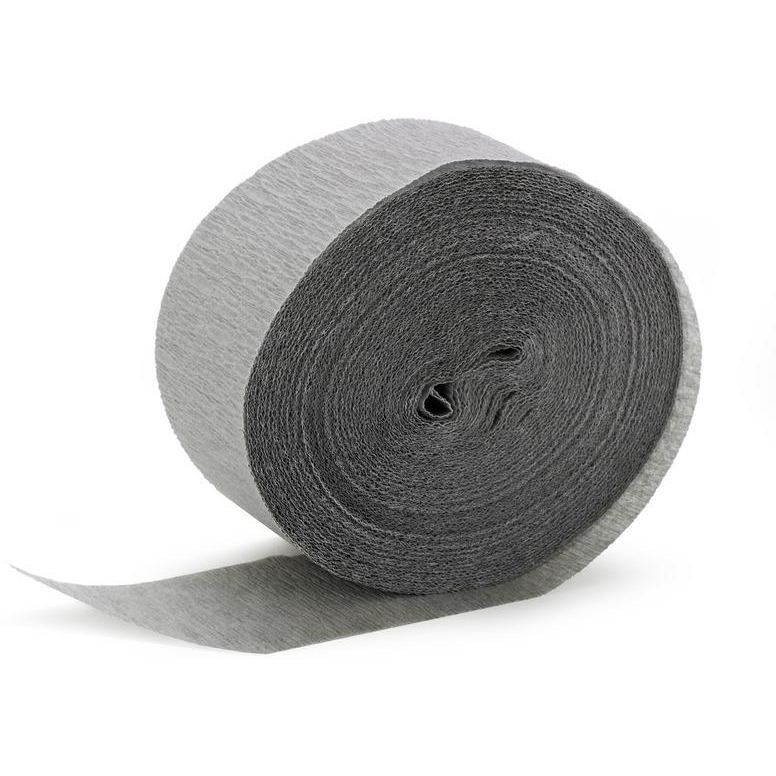 Wanna Party 30 ft Silver Streamers Roll Silver Crepe Paper Streamers,4 Rolls for Various Birthday Party Wedding Festival party Decorations
