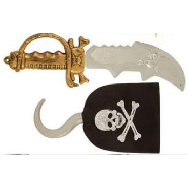 Wanna Party Pirate Party Set with Dagger,Eyemask and hook for kids party favors and costume props