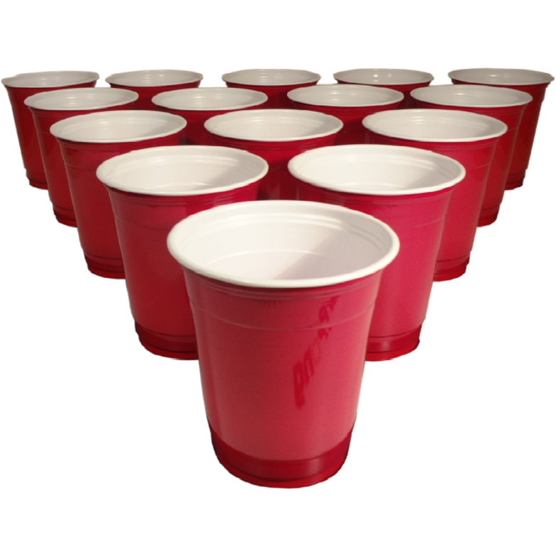 Wanna Party 16 oz Disposable Beer Pong Glasses Party Cups 20 pack -Red