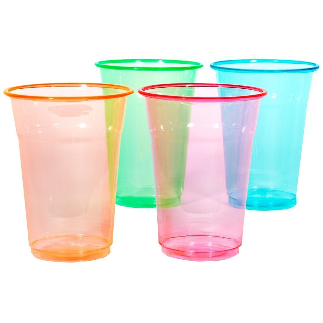Wanna Party Soft plastic 12 oz Assorted Neon Party Cups 20 count