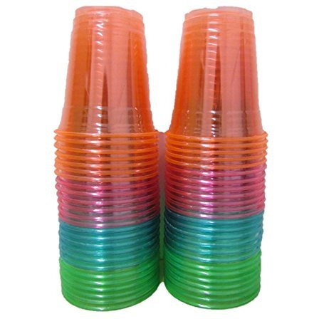 Wanna Party Soft plastic 12 oz Assorted Neon Party Cups 20 count