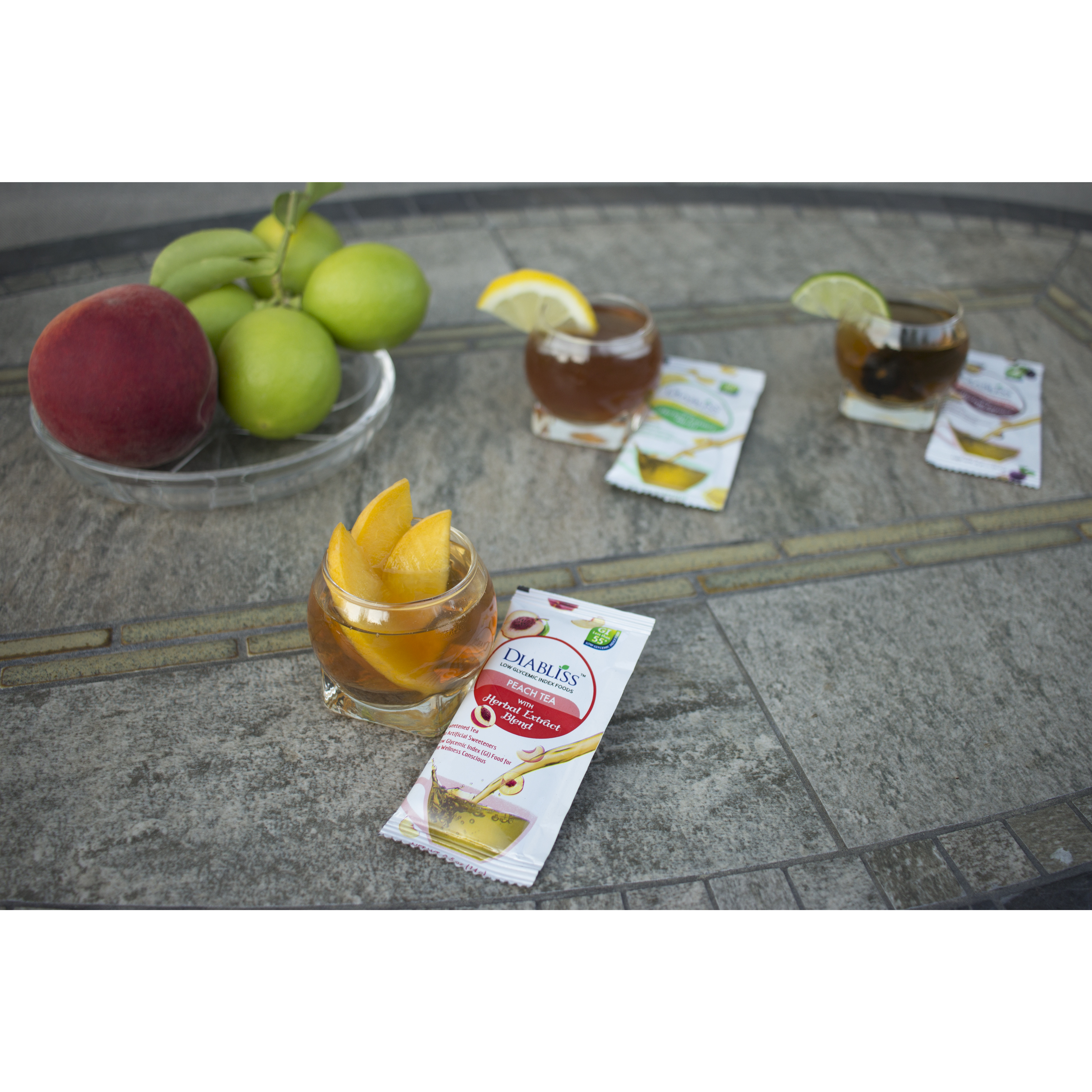 Fruit Black Tea Premix Variety Pack -  Lemon, Peach & Passion Fruit - Low Glycemic Index - 24 ct