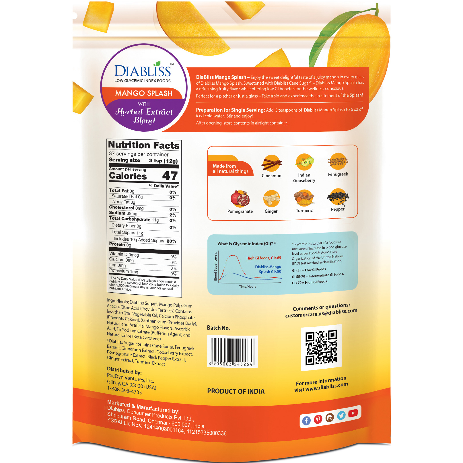 Mango Splash Drink Premix