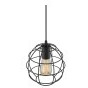 VINTAGE BLACK METAL SPHERE HANGING LIGHT, PENDANT CEILING LIGHT LAMP