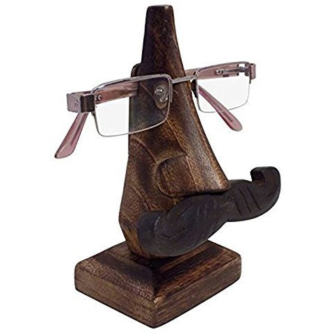Handmade Wooden Nose Shaped spec Holder Spectacle Holder Stand Mustache Shape Wooden spec Holder chasma Stand Eyeglass Holder Stand Best Gift for Father
