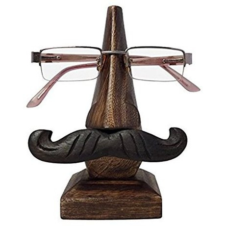 Handmade Wooden Nose Shaped spec Holder Spectacle Holder Stand Mustache Shape Wooden spec Holder chasma Stand Eyeglass Holder Stand Best Gift for Father