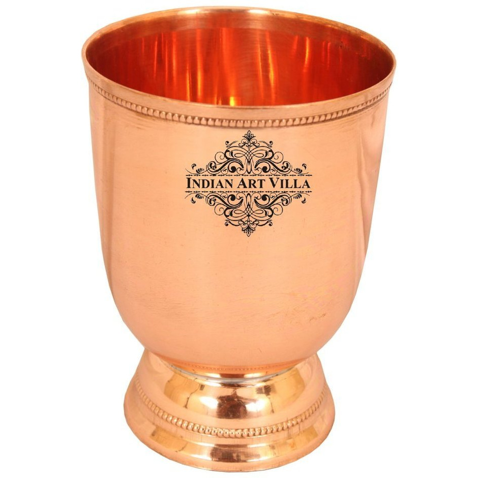 IndianArtVilla Pure Copper Wine Cocktail Whisky Bar Glass Tumbler 15 Oz