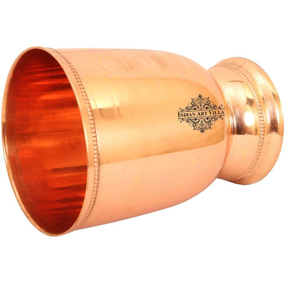 IndianArtVilla Pure Copper Wine Cocktail Whisky Bar Glass Tumbler 15 Oz