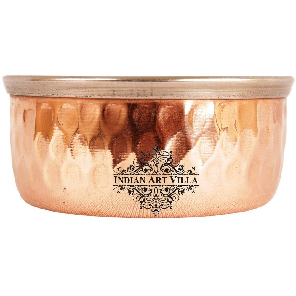 IndianArtVilla Steel Copper Hammered Katori Bowl 5 Oz
