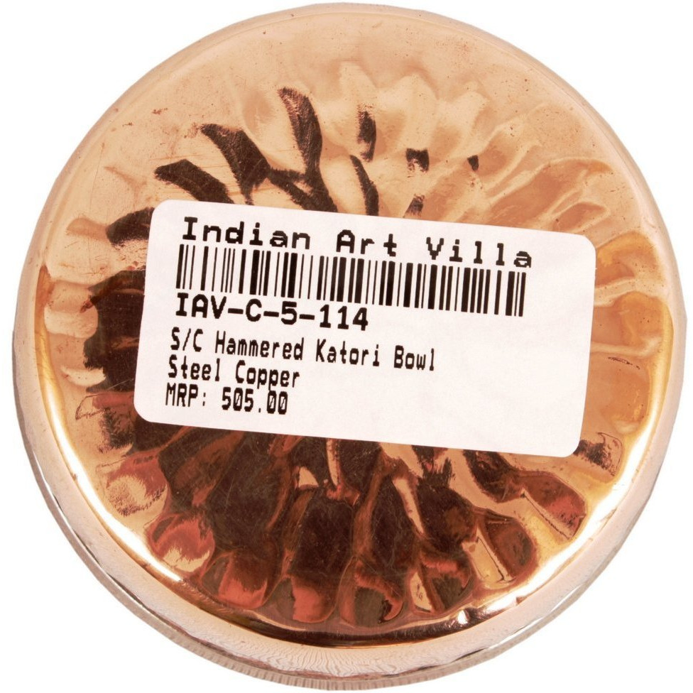 IndianArtVilla Steel Copper Hammered Katori Bowl 5 Oz