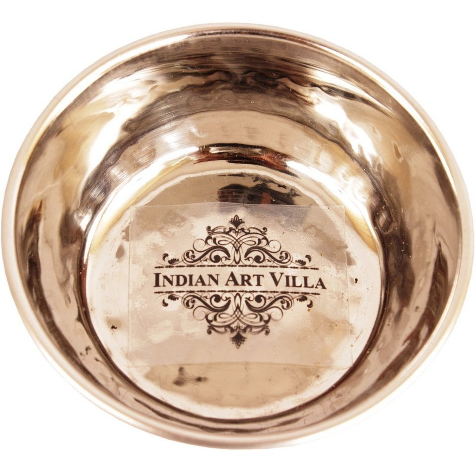 IndianArtVilla Steel Copper Chutni Hammere Katori Bowl 2Oz
