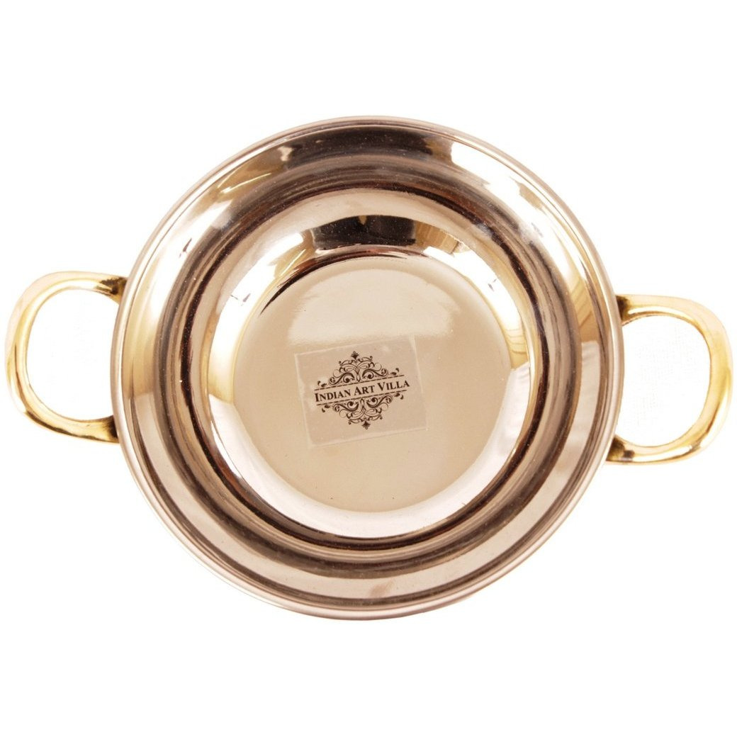 IndianArtVilla Steel Copper Serving Kadhai Wok Bowl|Serveware|13Oz