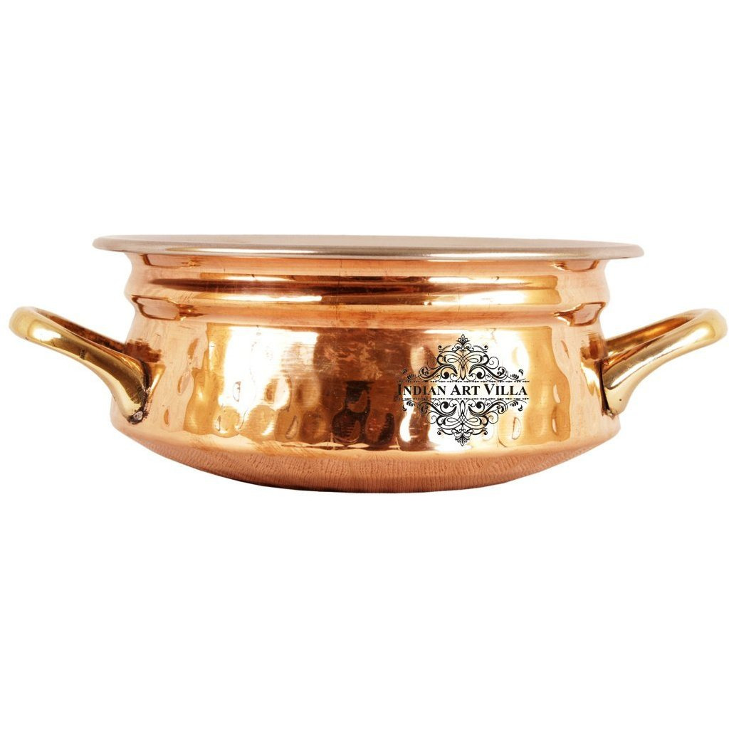 IndianArtVilla Steel Copper Serving Handi Bowl|Serveware & Dinnerware|11Oz