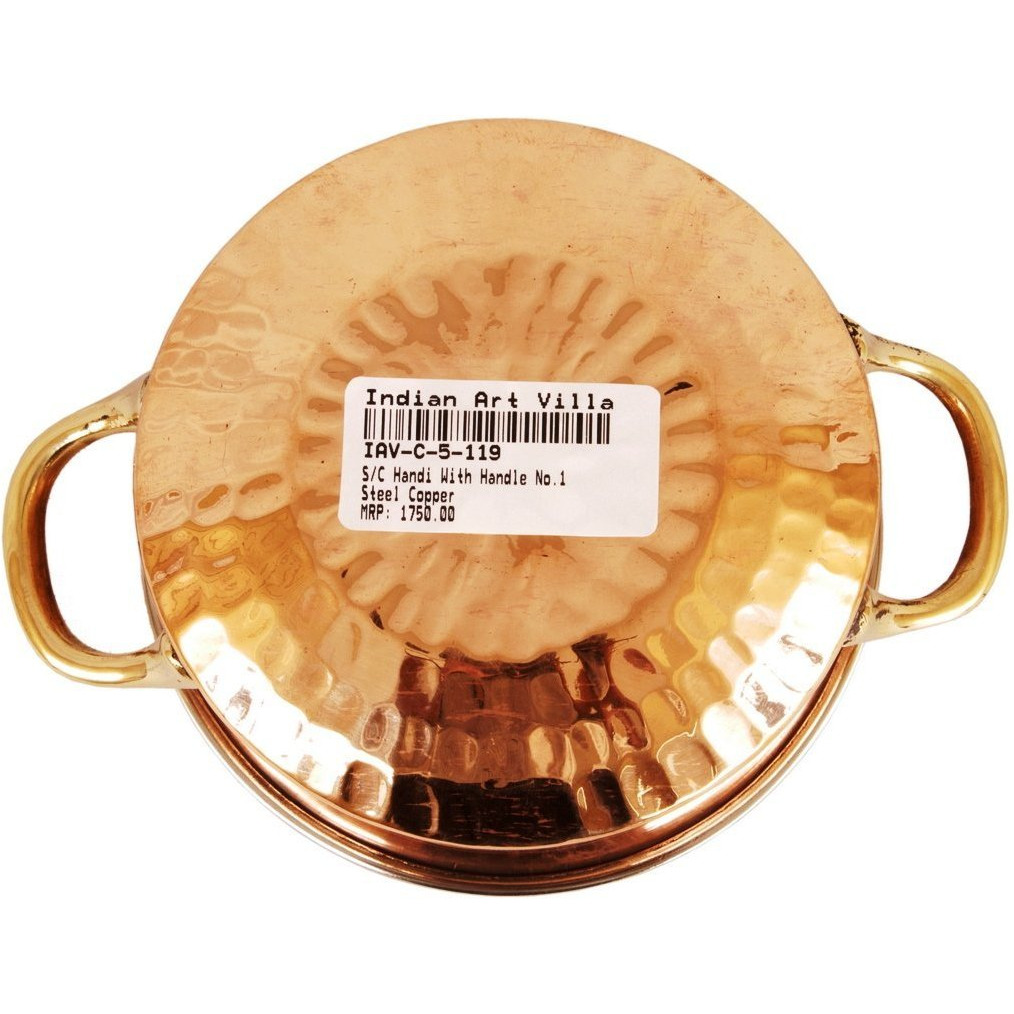 IndianArtVilla Steel Copper Serving Handi Bowl|Serveware & Dinnerware|11Oz