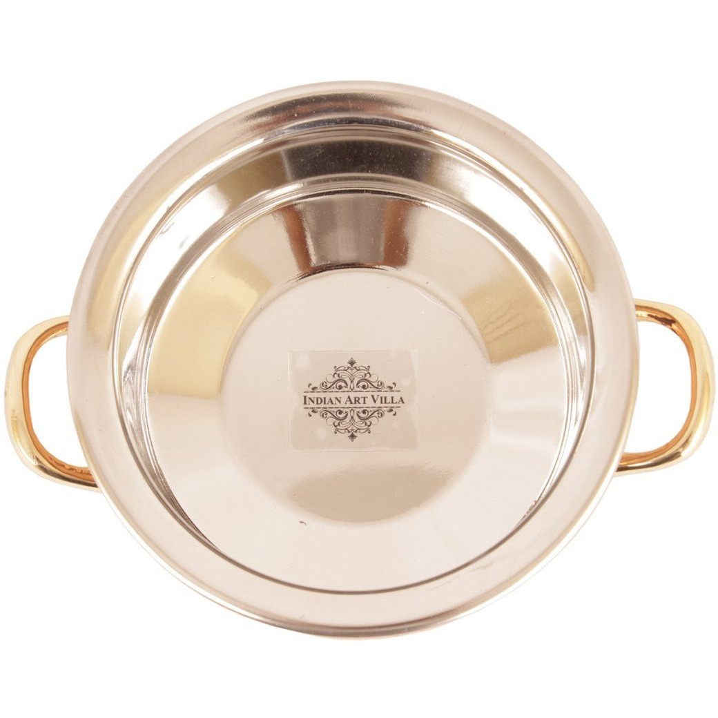 IndianArtVilla Steel Copper Serving Handi Bowl|Serveware & Dinnerware|20Oz