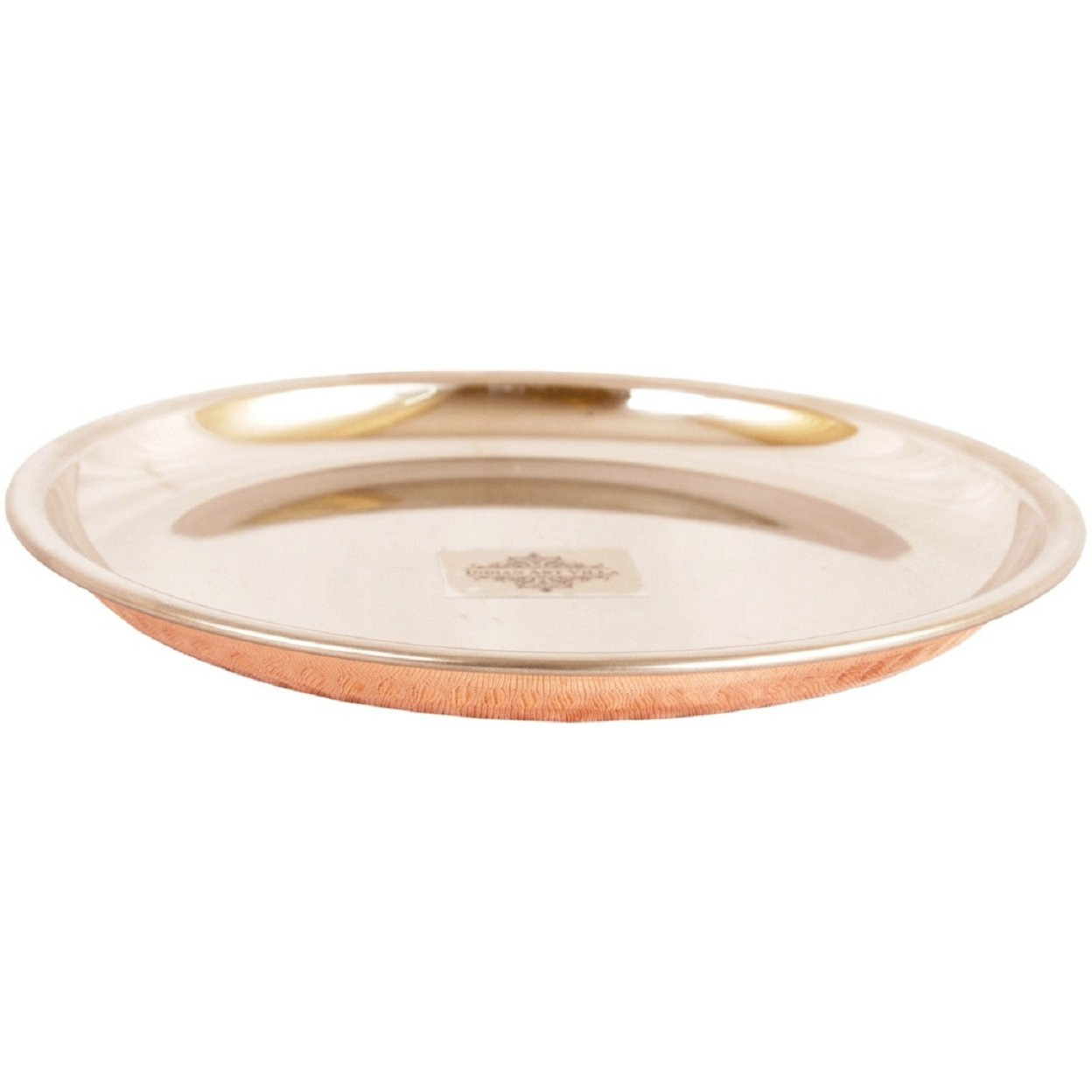 IndianArtVilla Steel Copper Serving Plate|Serveware & Dinnerware|7.5'' Inch