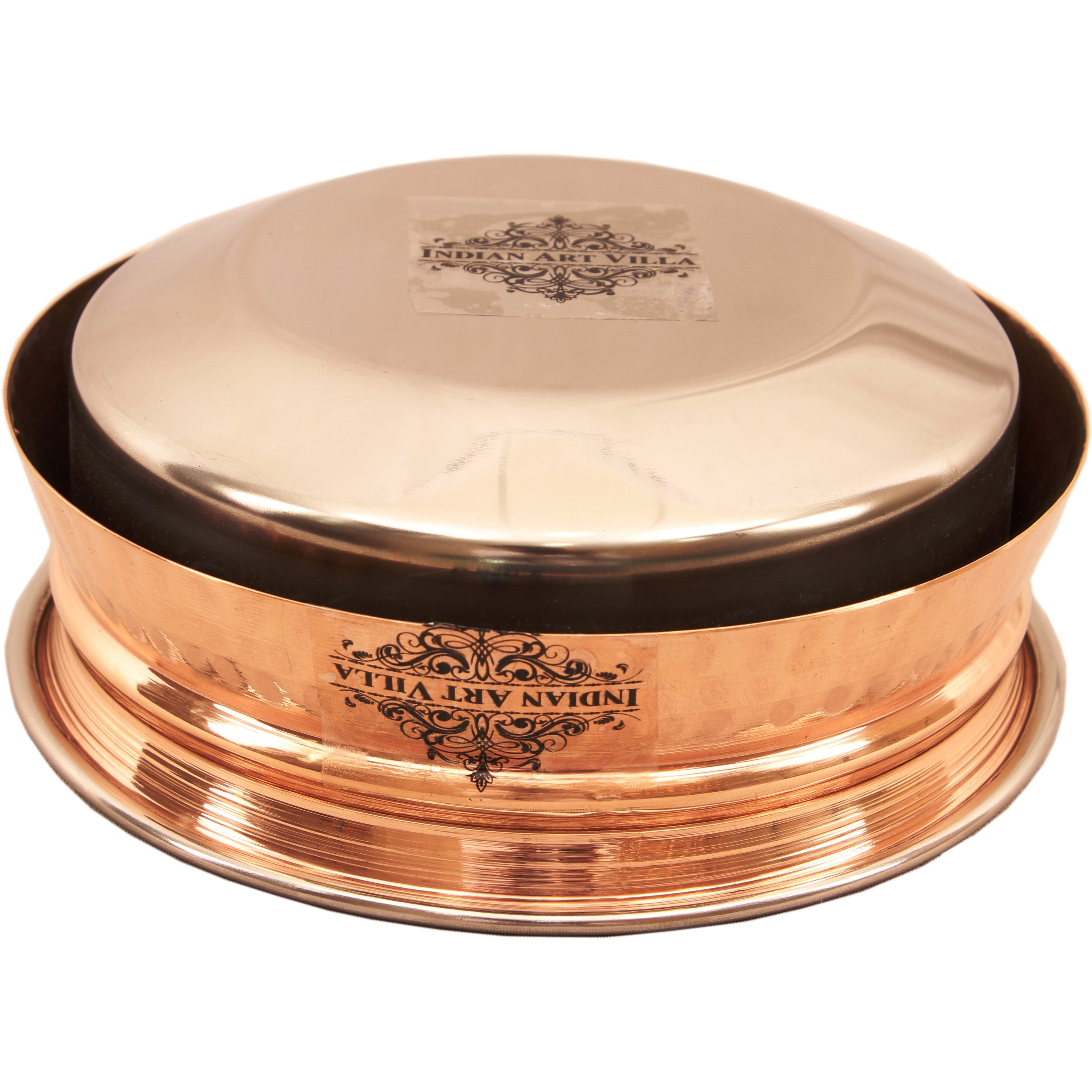 IndianArtVilla Steel Copper Induction Handi Bowl 5.0 Dia