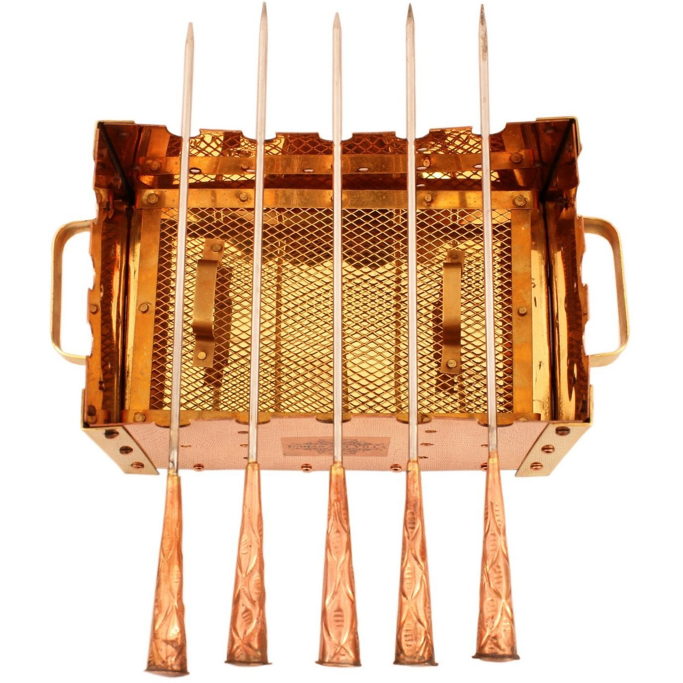 IndianArtVilla Copper Barbecue With Stickes Paneer Tikka -10.2 width