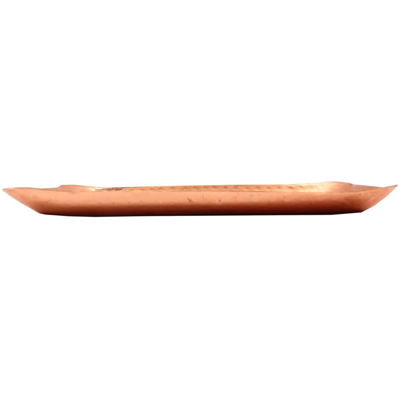 IndianArtVilla Copper Rectangular Tray - 7 x 11 Inch