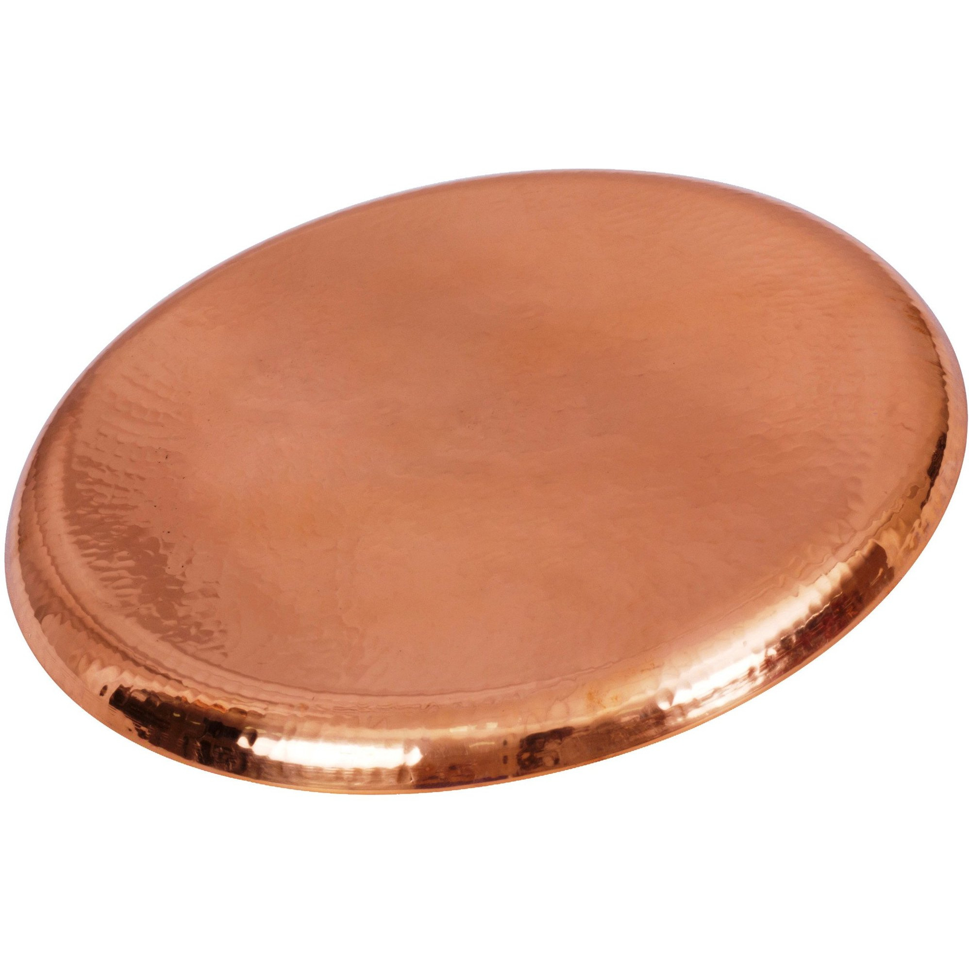 IndianArtVilla Copper Round Tray - 11.0 Dia