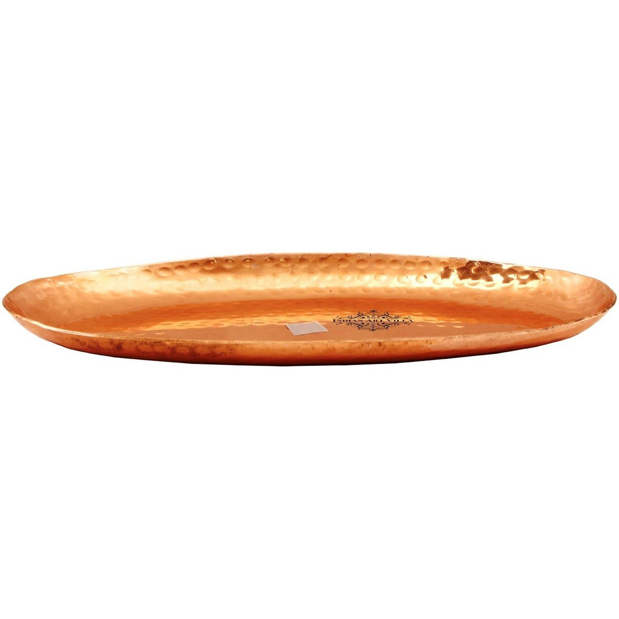 IndianArtVilla Copper Oval Tray - 10 Length