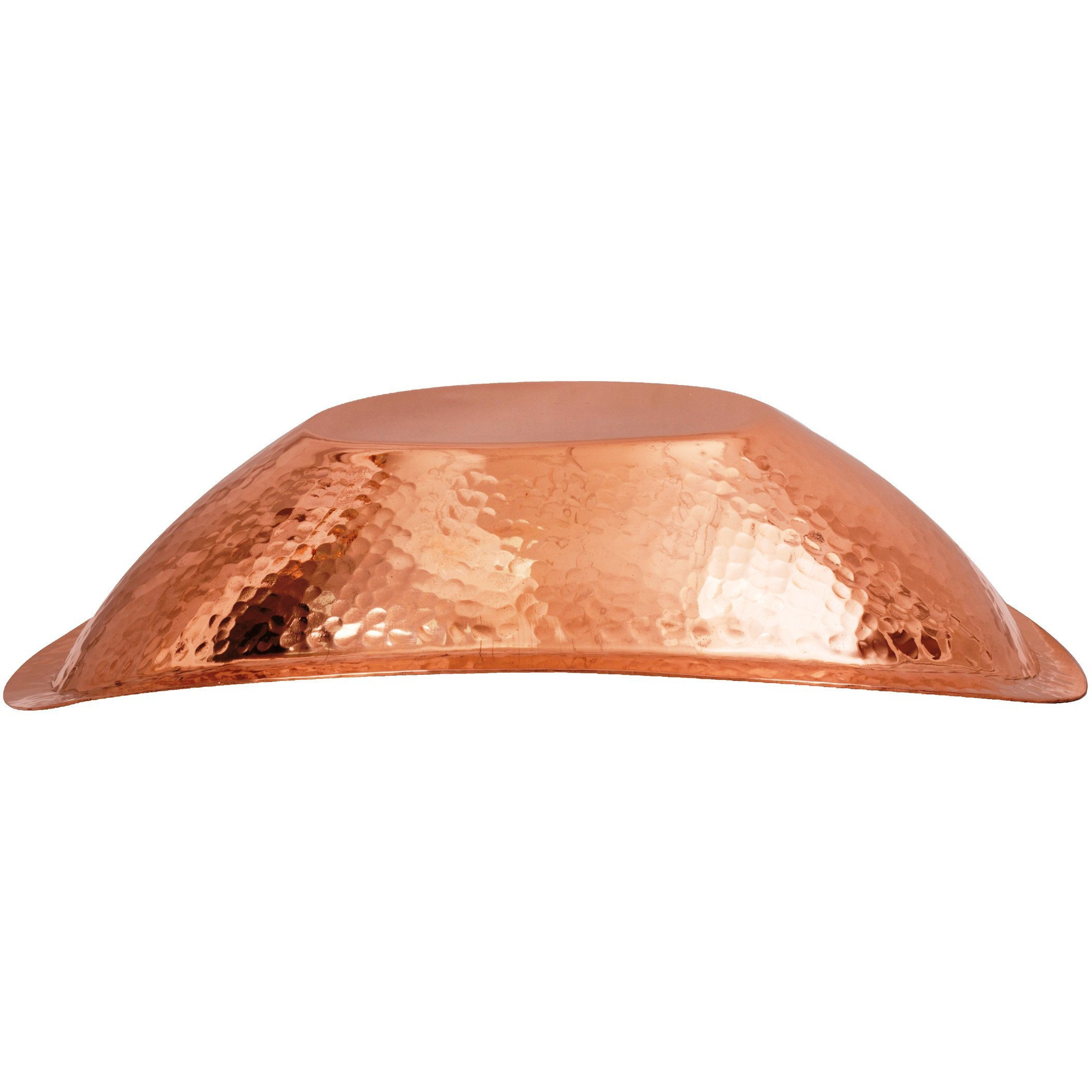 IndianArtVilla Copper Hammered Oval Bread Basket Length 9.5 Inch