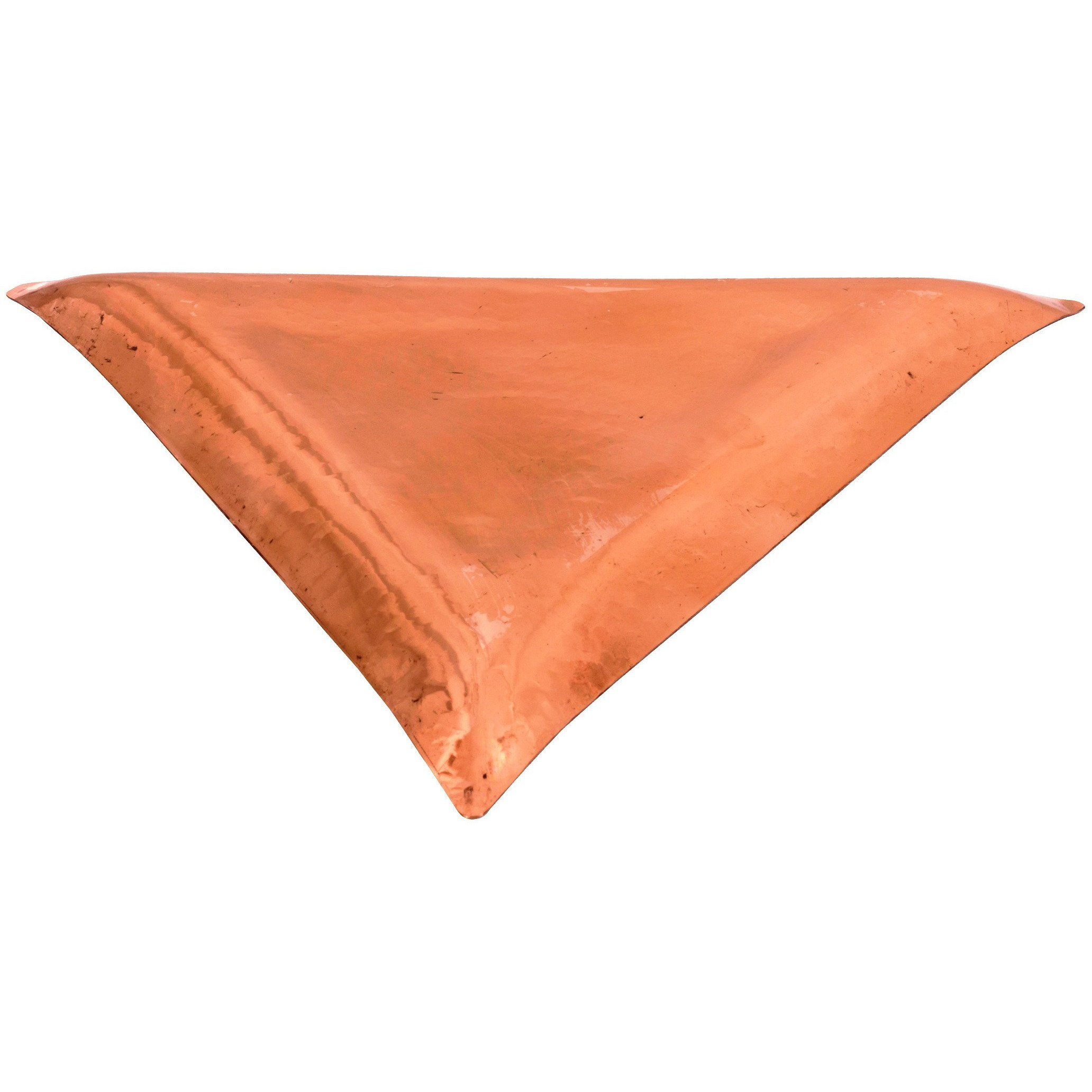 IndianArtVilla Copper Hammered Triangular Tray Length 12.5 Inch