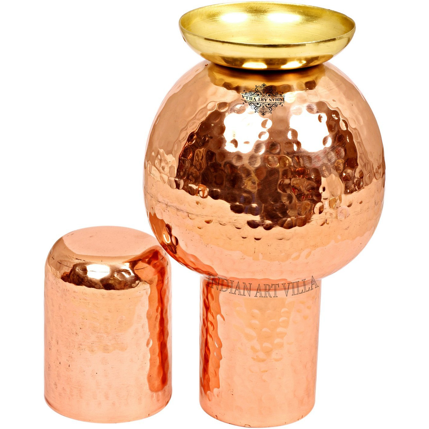 IndianArtVilla Copper Surai Design Jug Pitcher 25 Oz