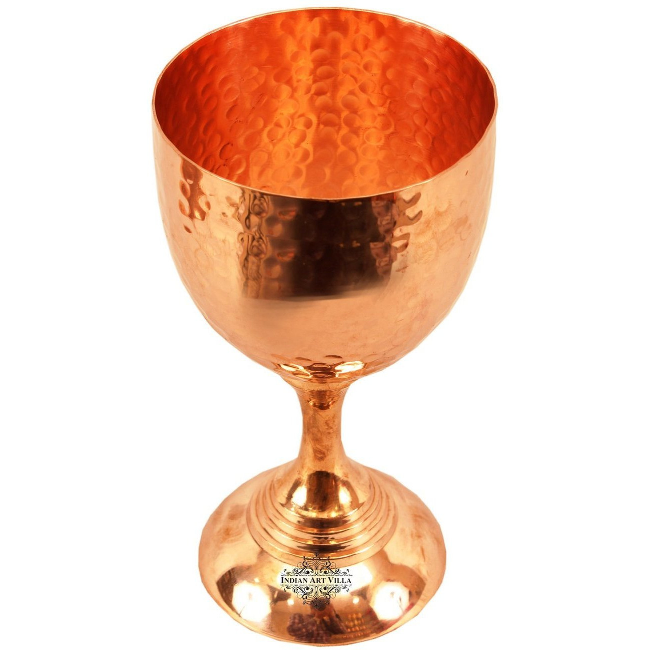 IndianArtVilla Copper Wine Glass with Bottom 8Oz