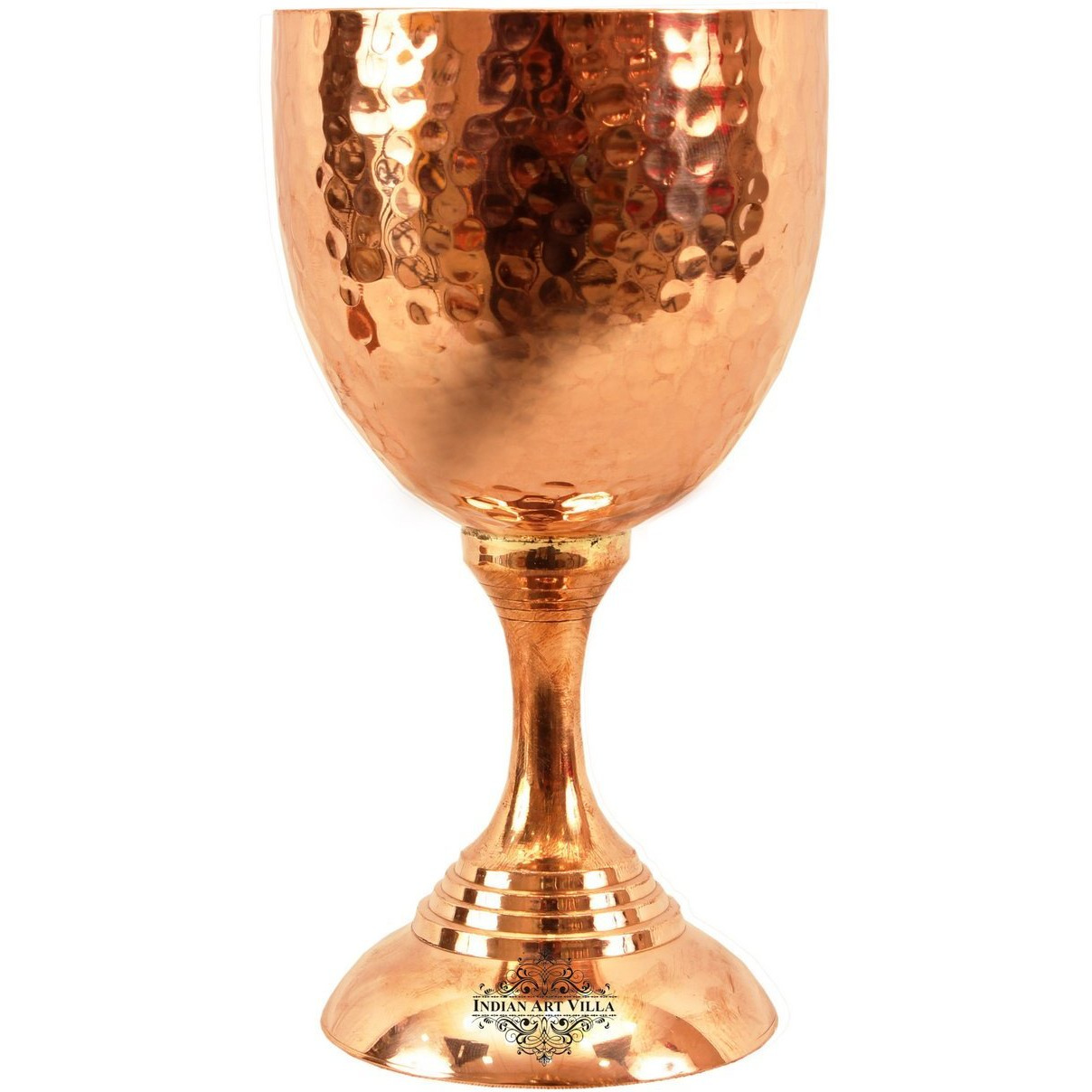 IndianArtVilla Copper Wine Glass with Bottom 8Oz