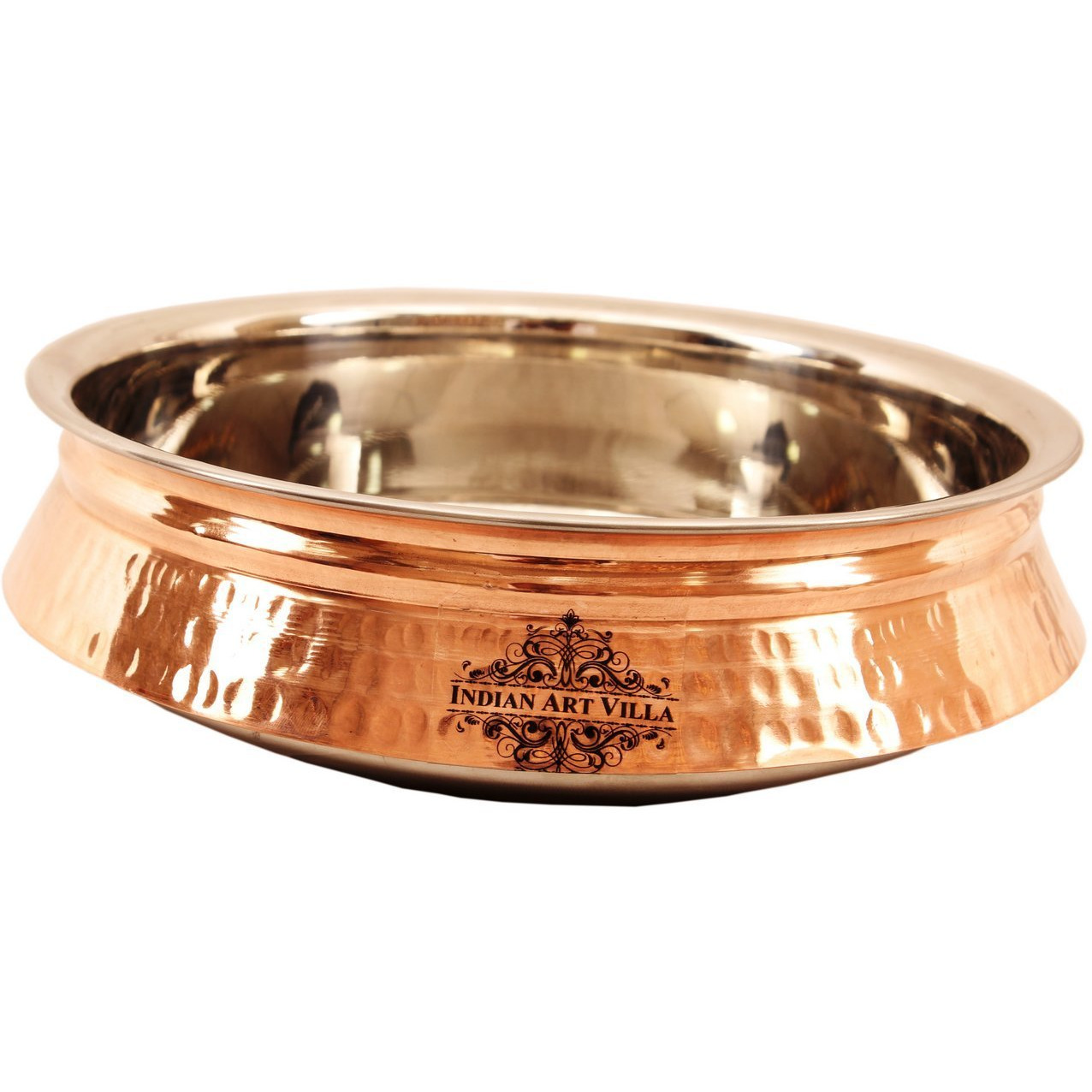 IndianArtVilla Steel Copper Induction Handi Bowl 49 oz