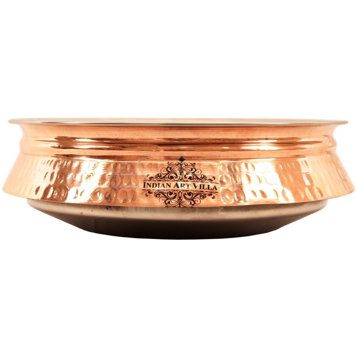 IndianArtVilla Steel Copper Induction Handi Bowl 67 oz