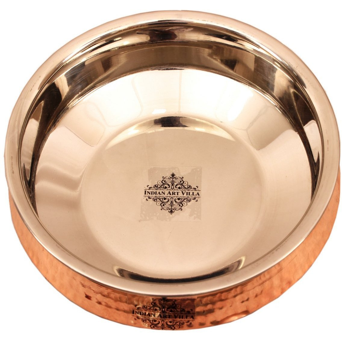 IndianArtVilla Steel Copper Induction Handi Bowl 67 oz