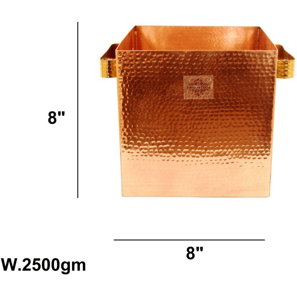 IndianArtVilla Copper Champagne Wine Cooler Ice Pot 8 Inch Height