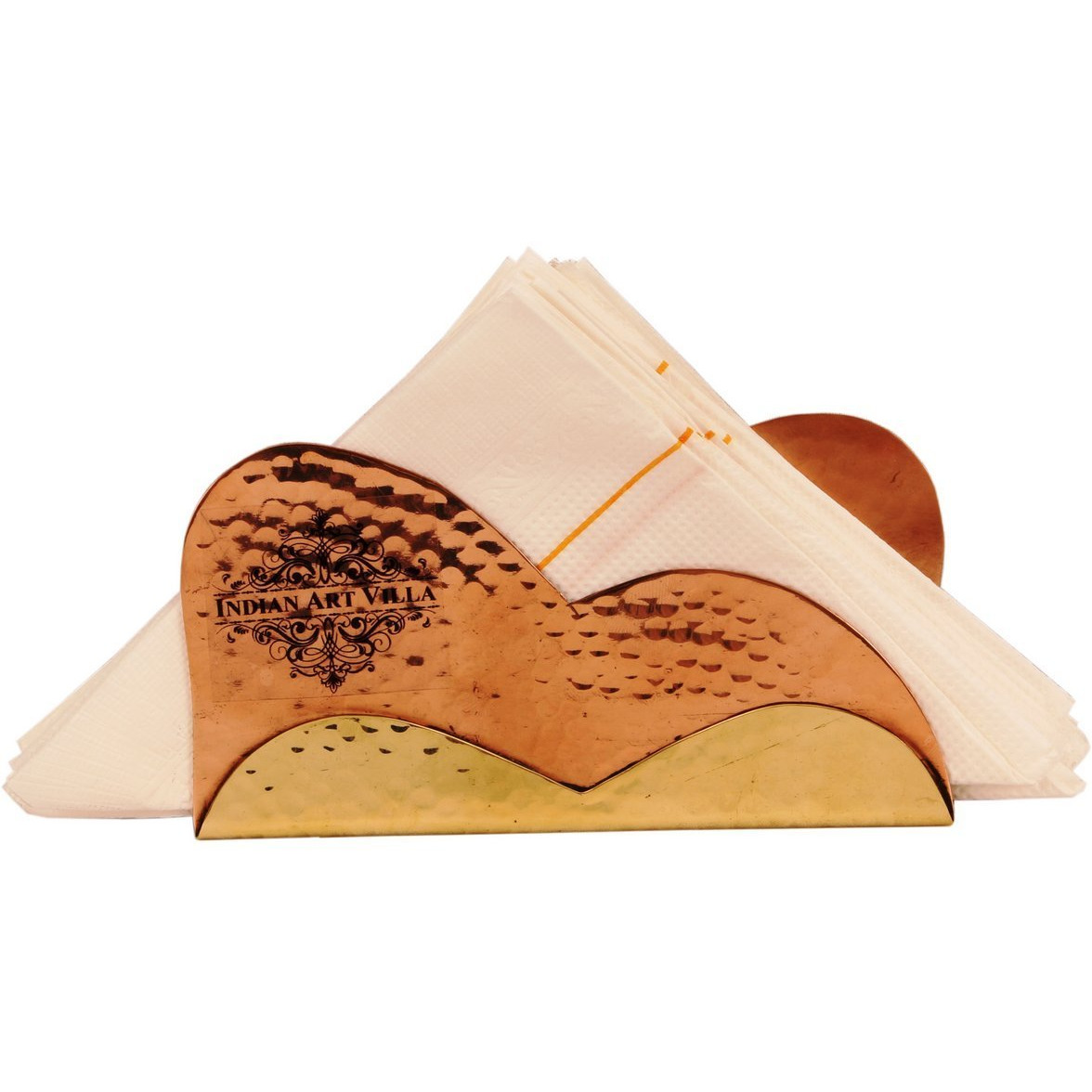 IndianArtVilla Copper Tissue Paper Holder with Brass Stand