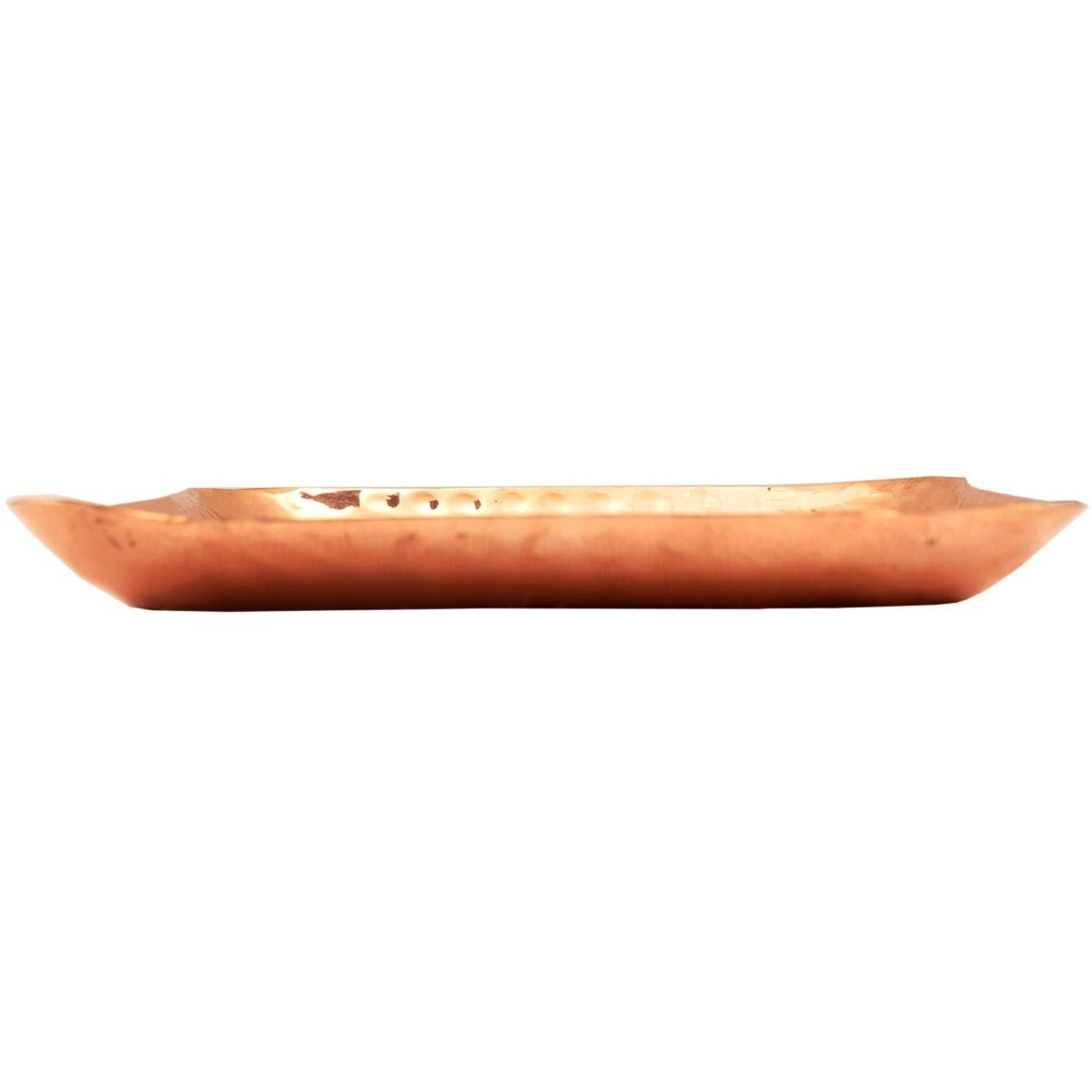 IndianArtVilla Pure Copper Hammered Square Tray Platter- 6 Inch Length