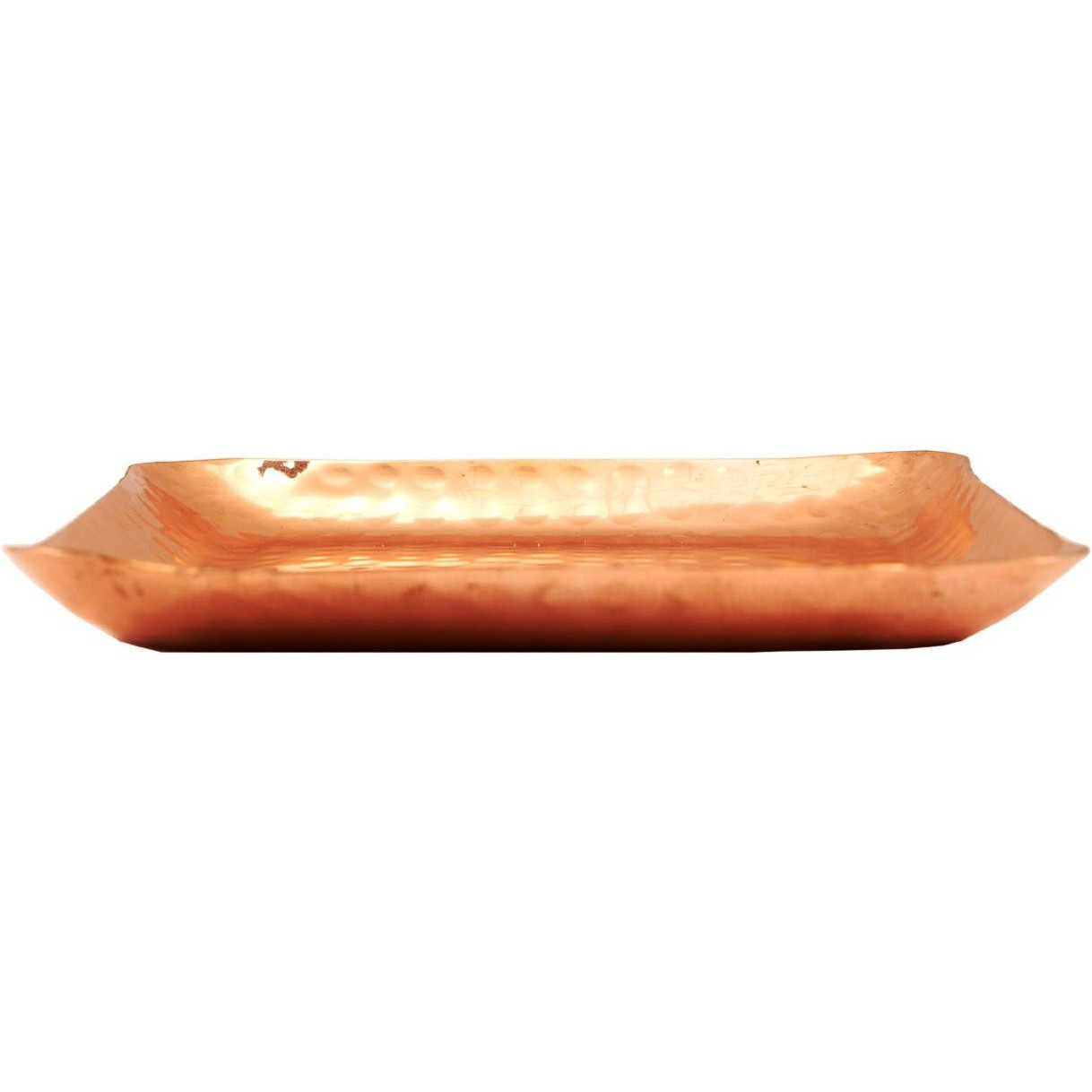 IndianArtVilla Copper Small Square Tray Platter- 8.0 Inch Length