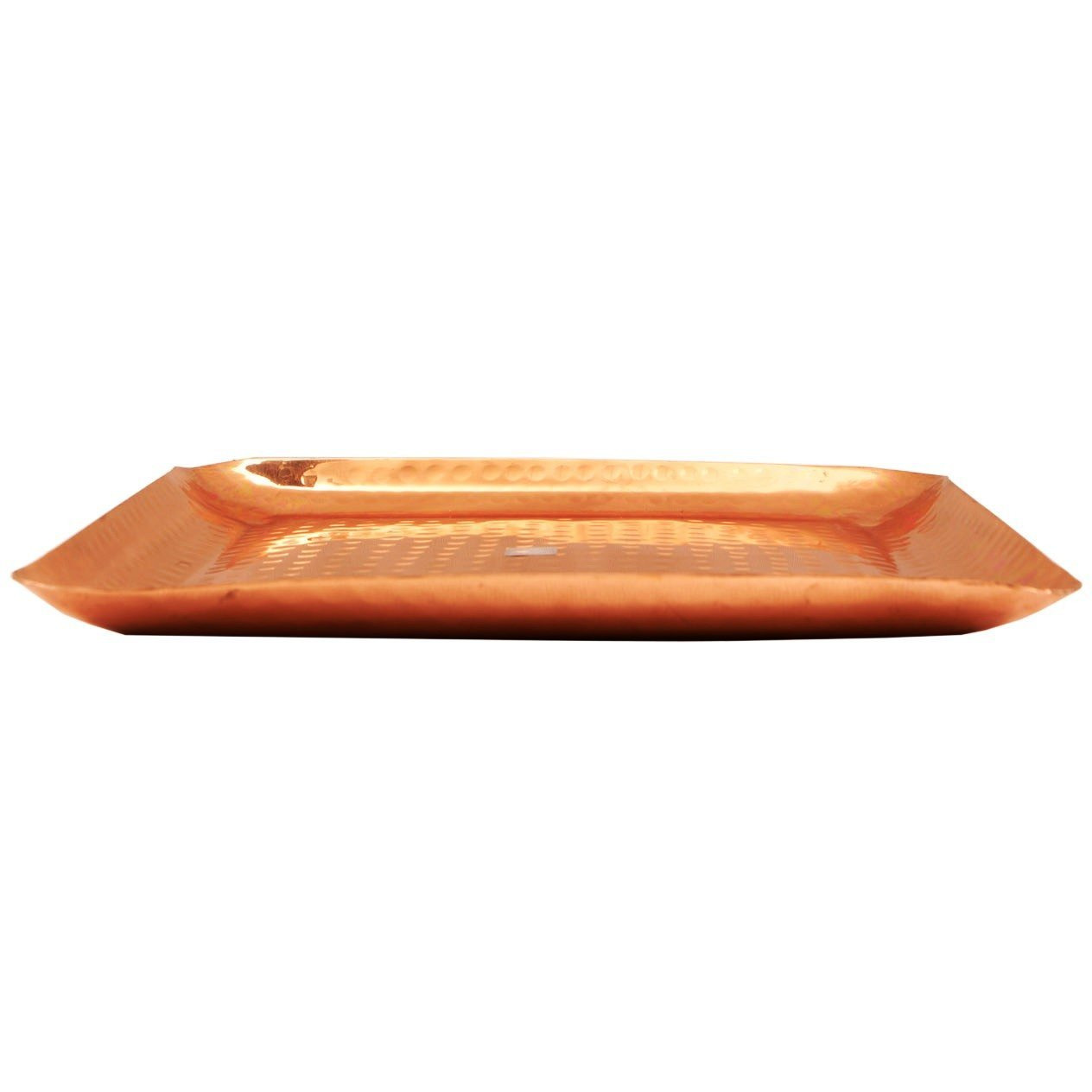IndianArtVilla Copper Square Tray Platter- 10 Inch Length