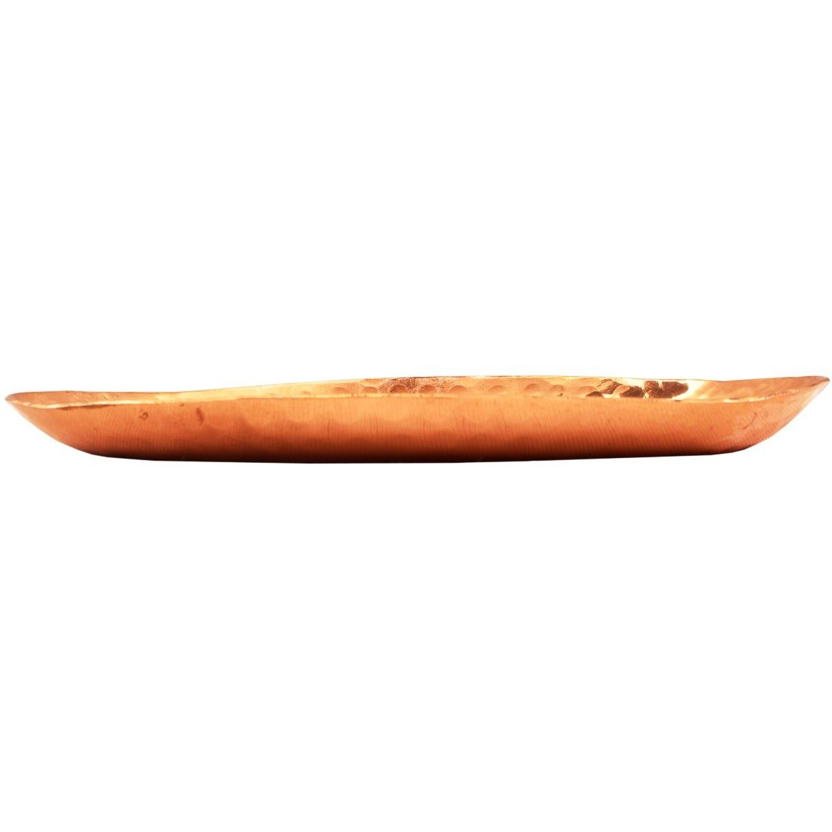 IndianArtVilla Copper Oval Tray Platter- 8 Length