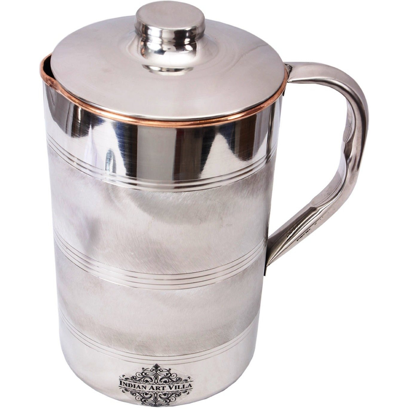 IndianArtVilla Steel Copper Luxury Jug Pitcher 59Oz