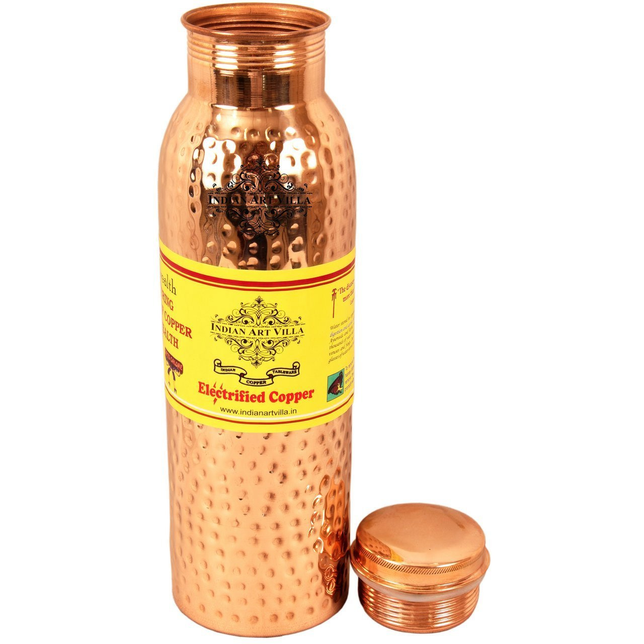 IndianArtVilla Copper Hammered Leak Proof Bottle 35Oz