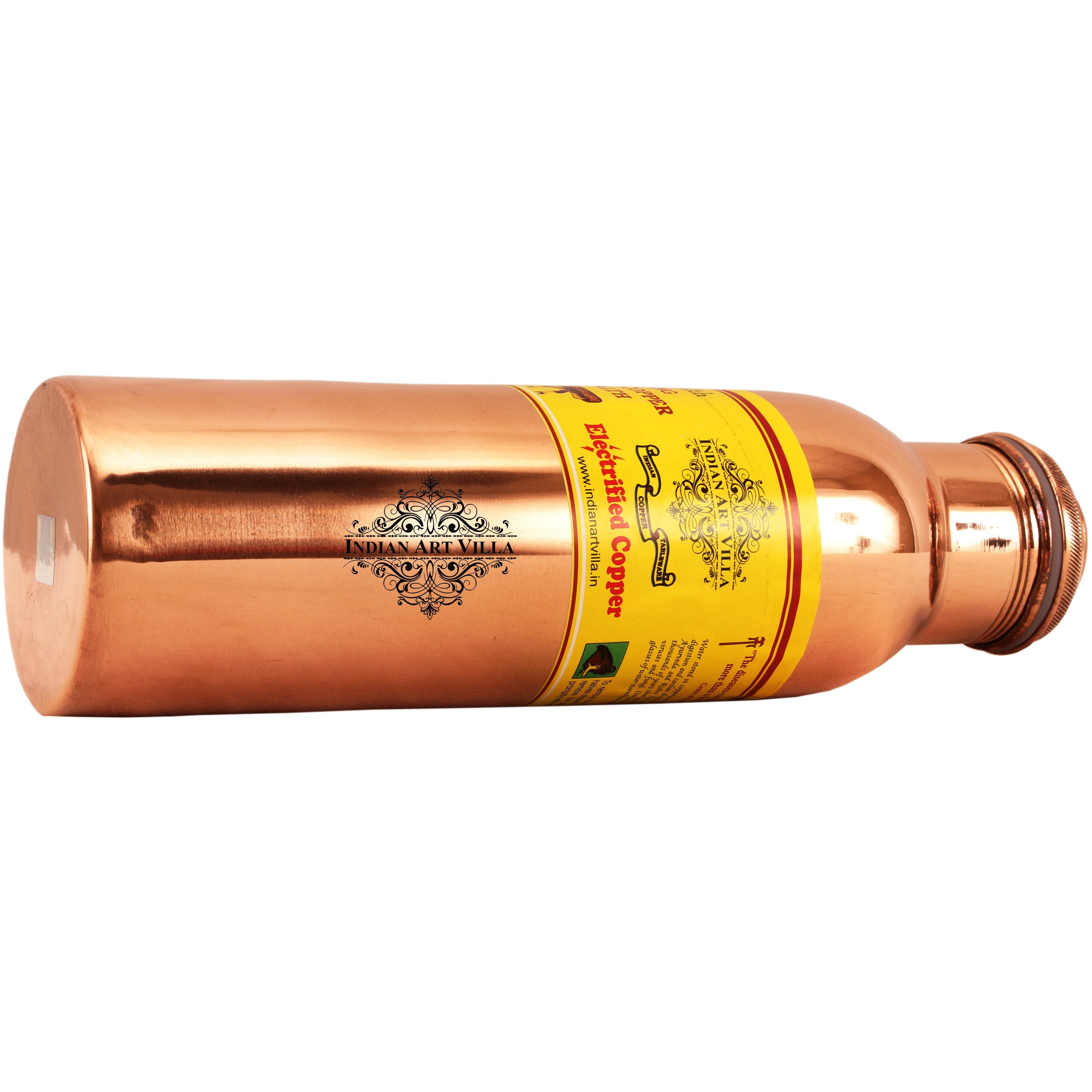 IndianArtVilla Copper Leak Proof Bottle with New Lid 30Oz