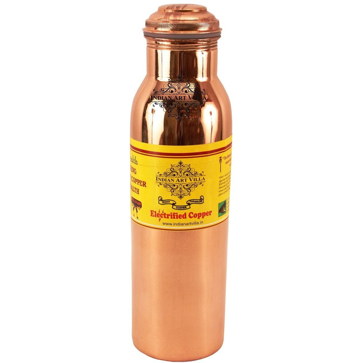 IndianArtVilla Copper Leak Proof Bottle with New Lid 35Oz