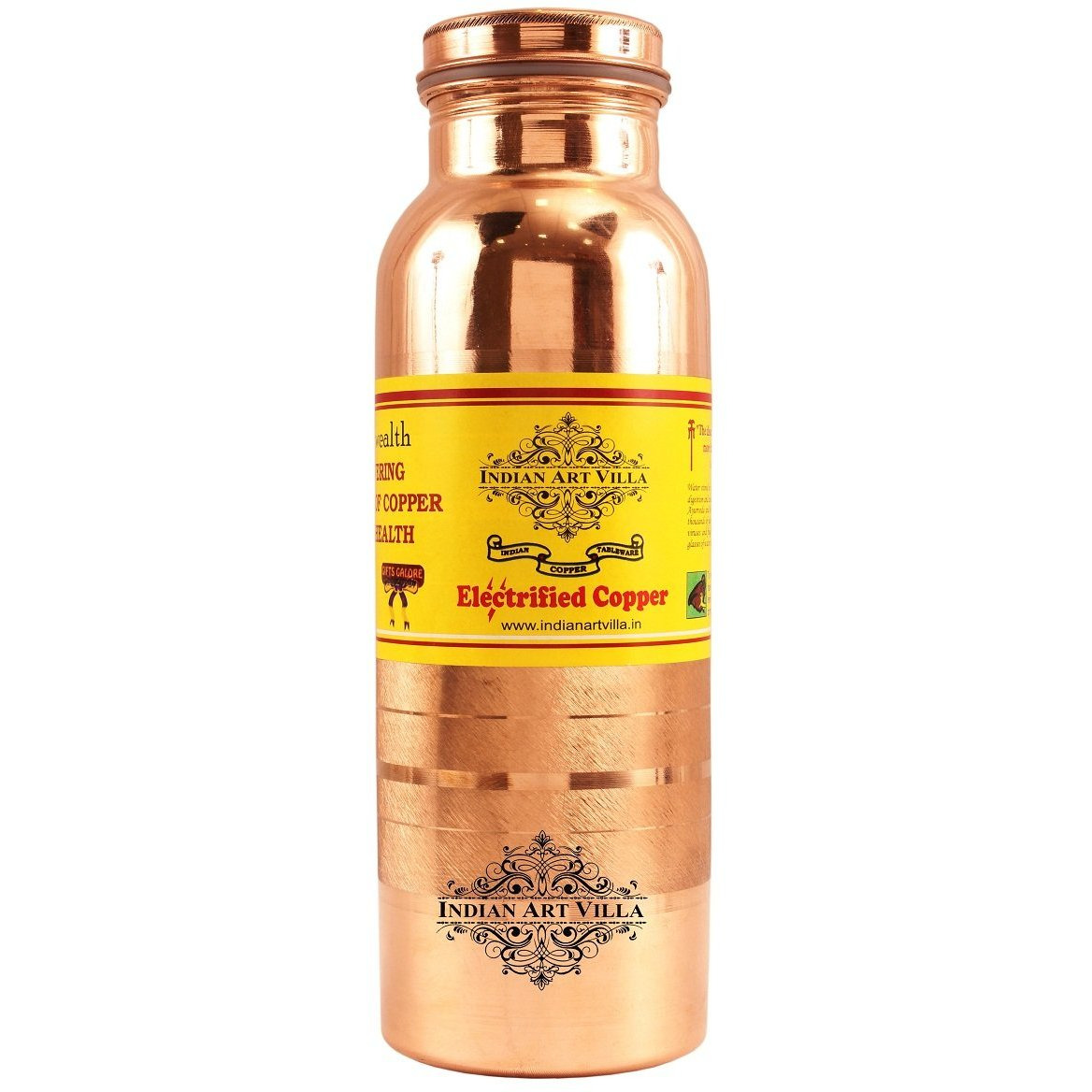 IndianArtVilla Copper Luxury Leak Proof Bottle 33Oz