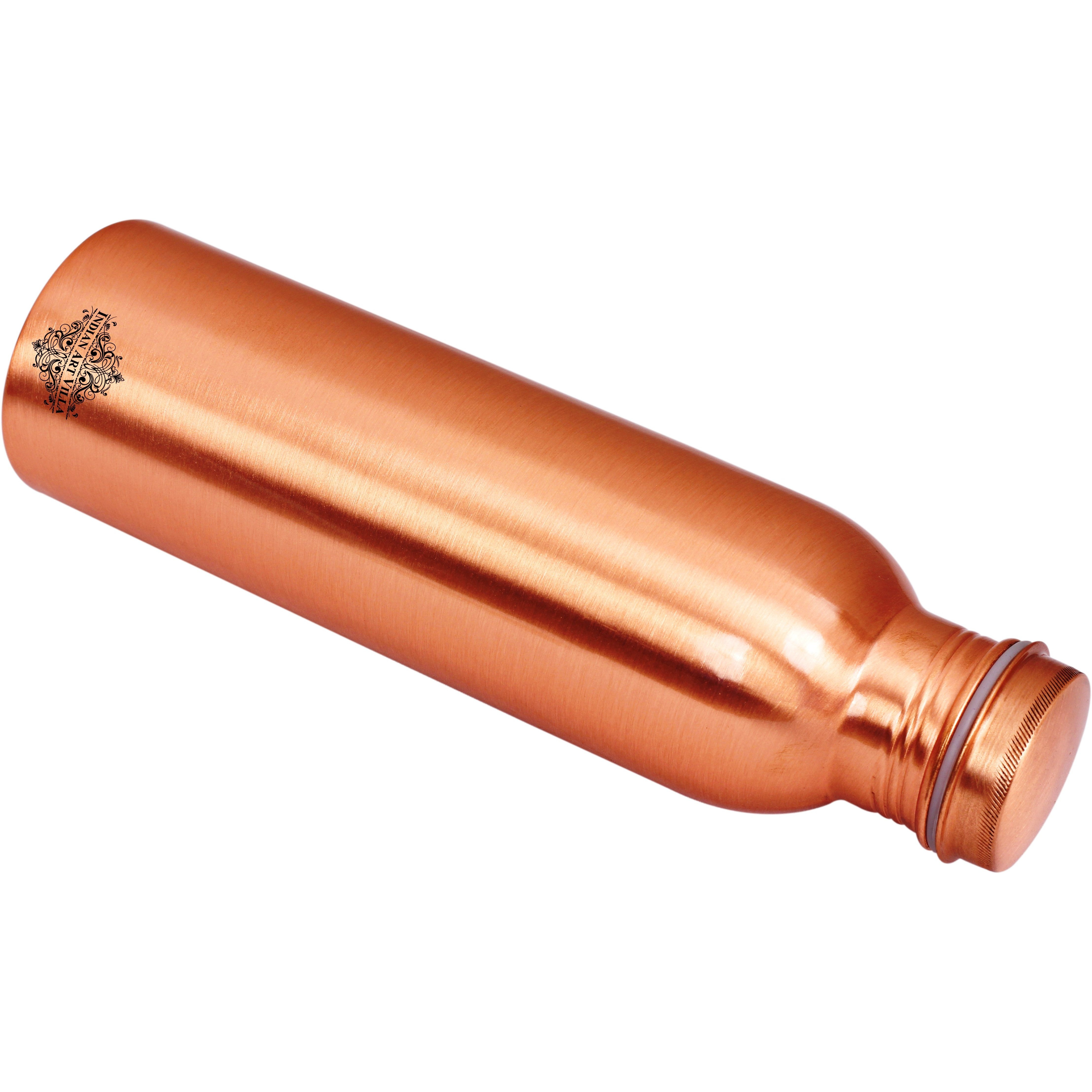 IndianArtVilla Copper Matt Finish Lacqour Coated Q7 Bottle 35Oz