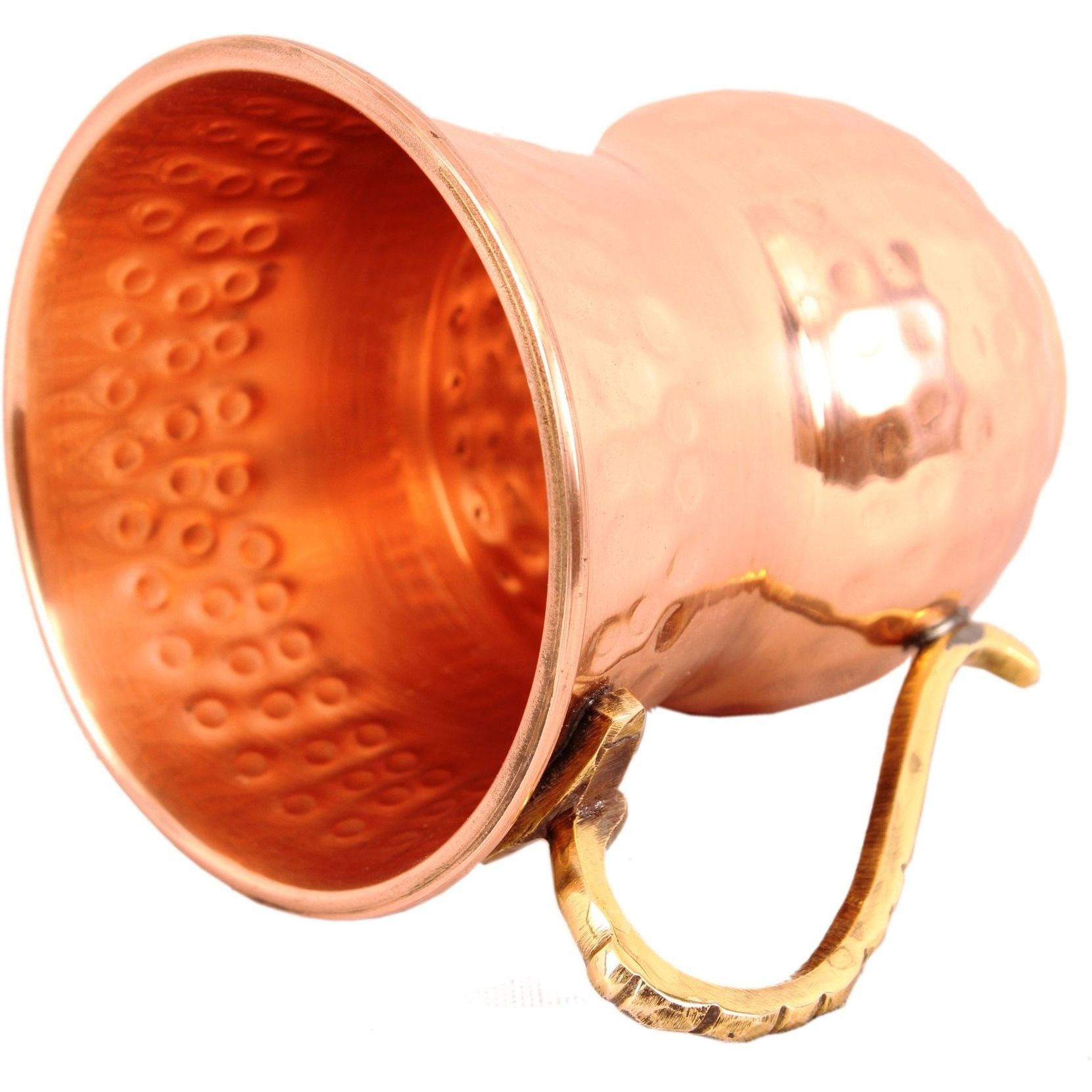 Indian Art Villa Copper Hammered Mathat Glass & Handle 13Oz