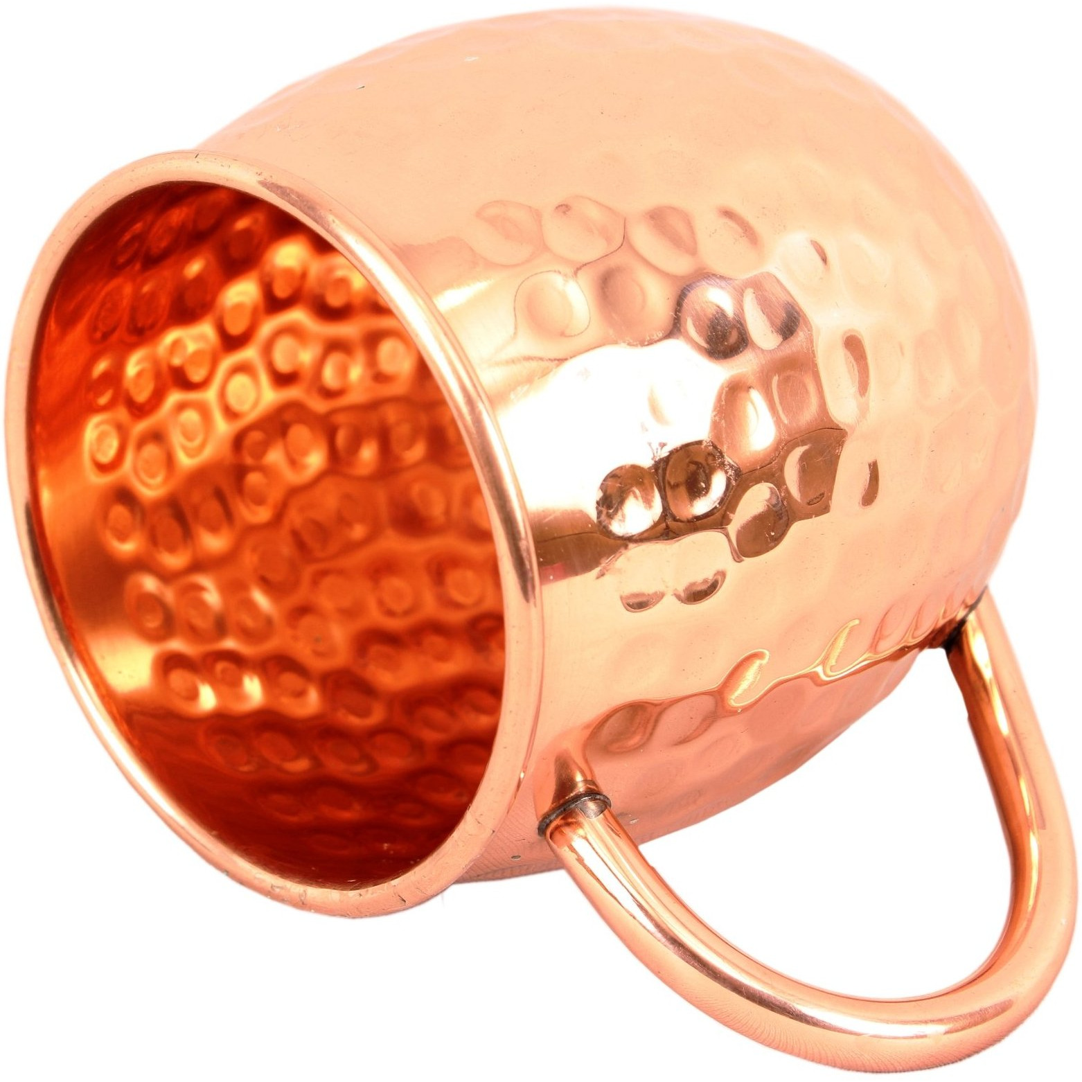 Indian Art Villa Copper Round Hammered Mug & Copper Handle 17Oz