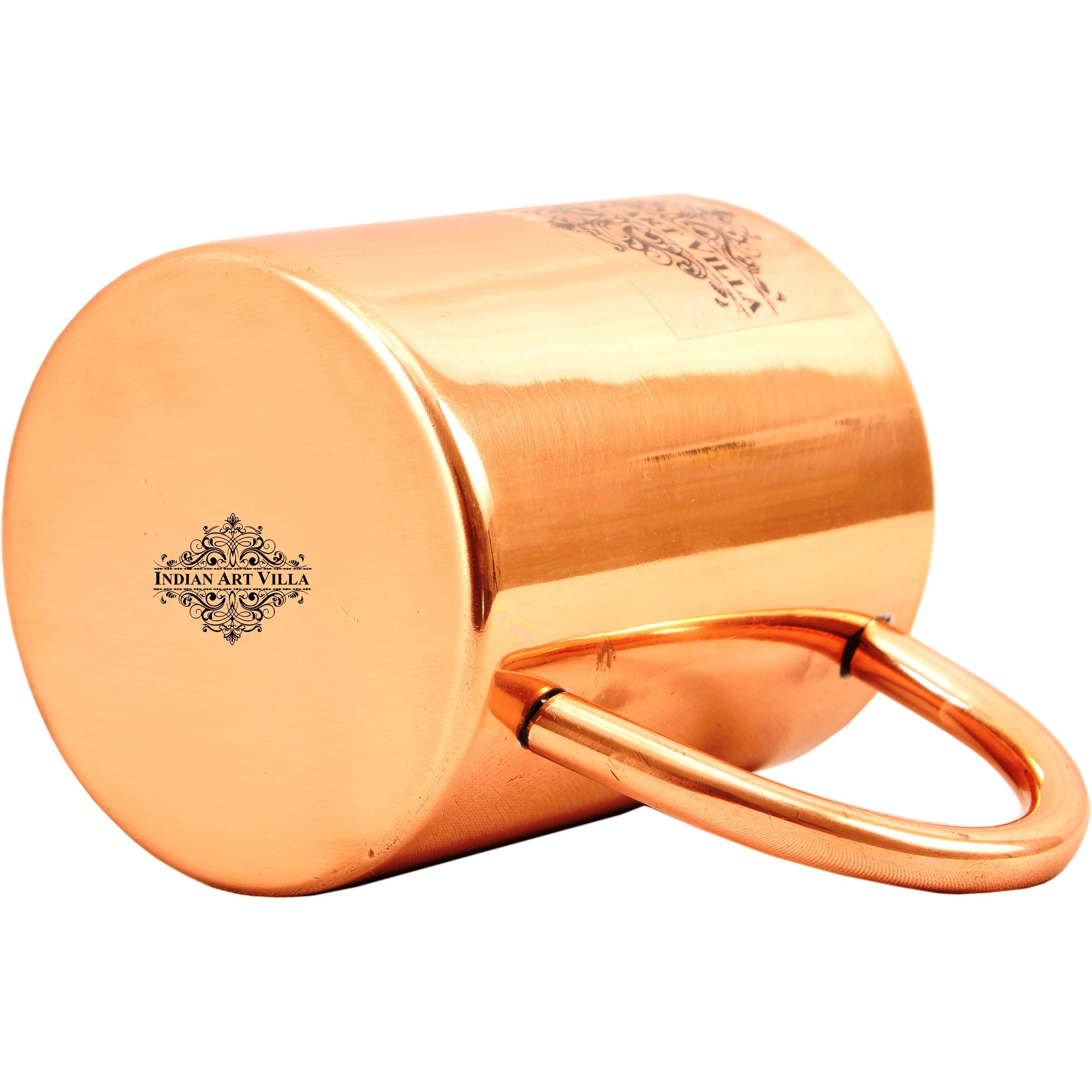Indian Art Villa Copper Round Plain Mug 11 Oz