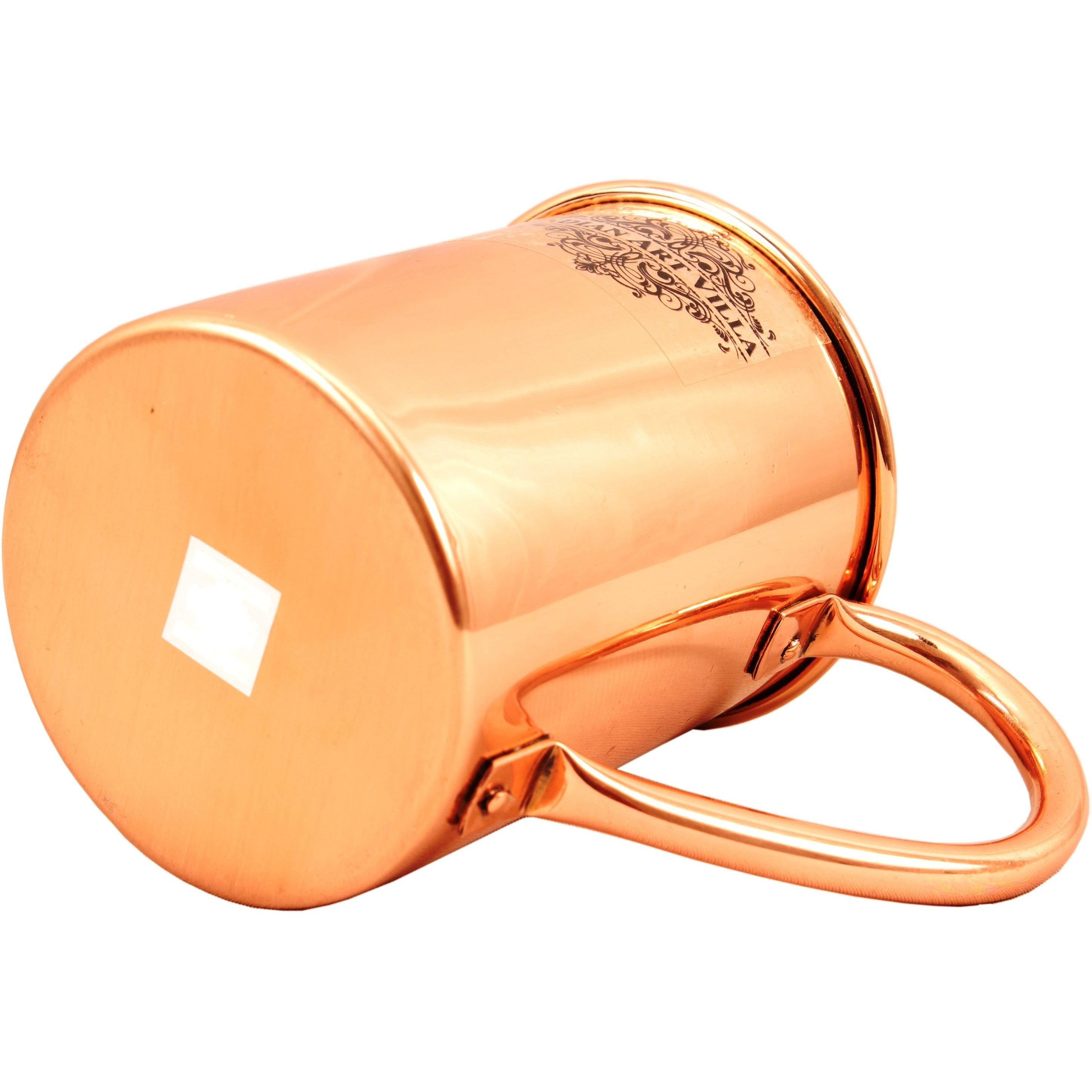 Indian Art Villa Copper Round Long Plain Mug 13 Oz