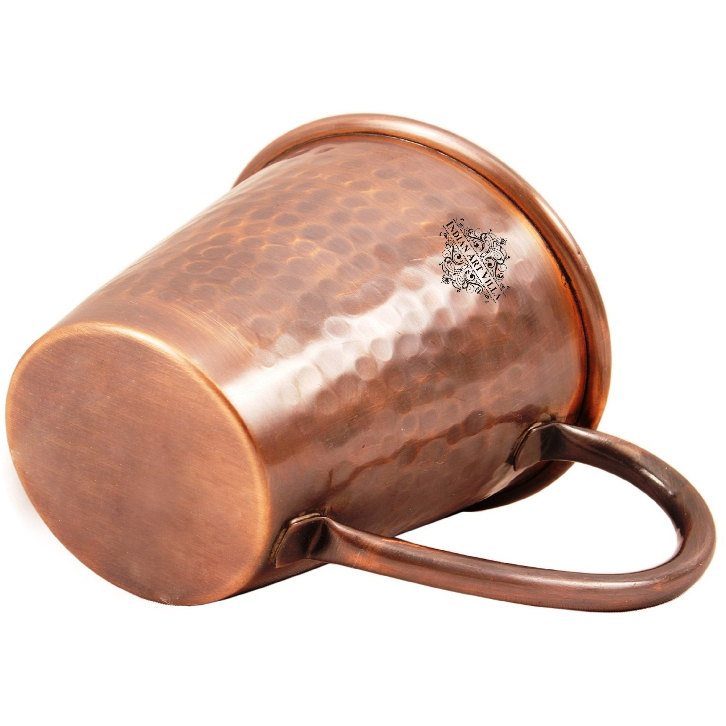 Indian Art Villa Copper Black Mug Heart Design 13 Oz